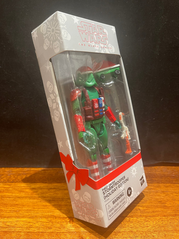 Christmas-themed action figure in box
