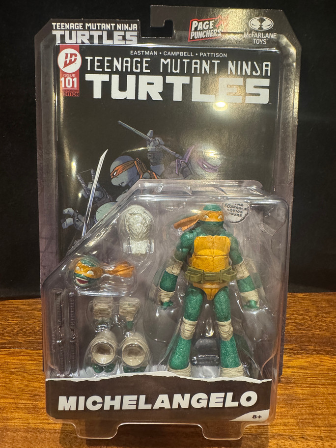 McFarlane Toys Teenage Mutant Ninja Turtles Page Punchers MICHELANGELO 5" Figure with Comic TMNT