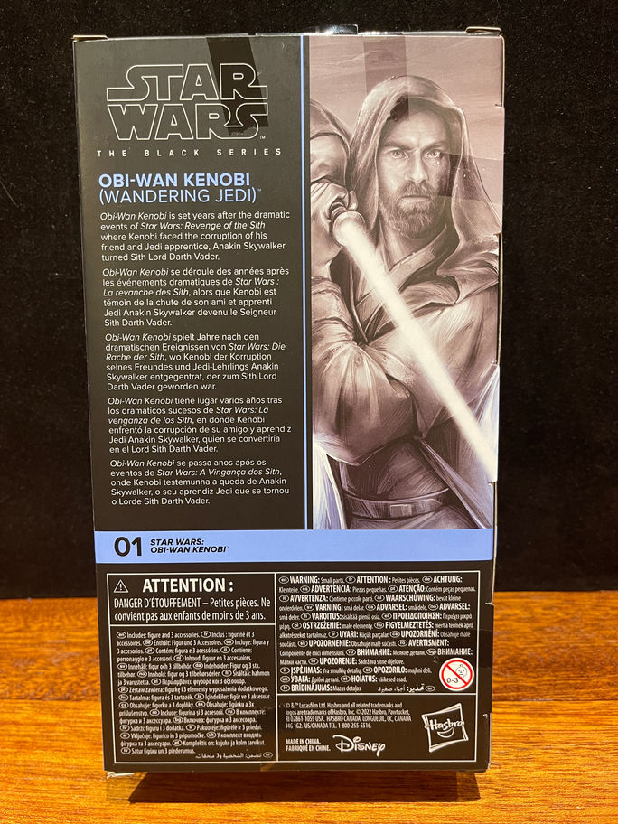 Obi-Wan Kenobi Star Wars action figure box back
