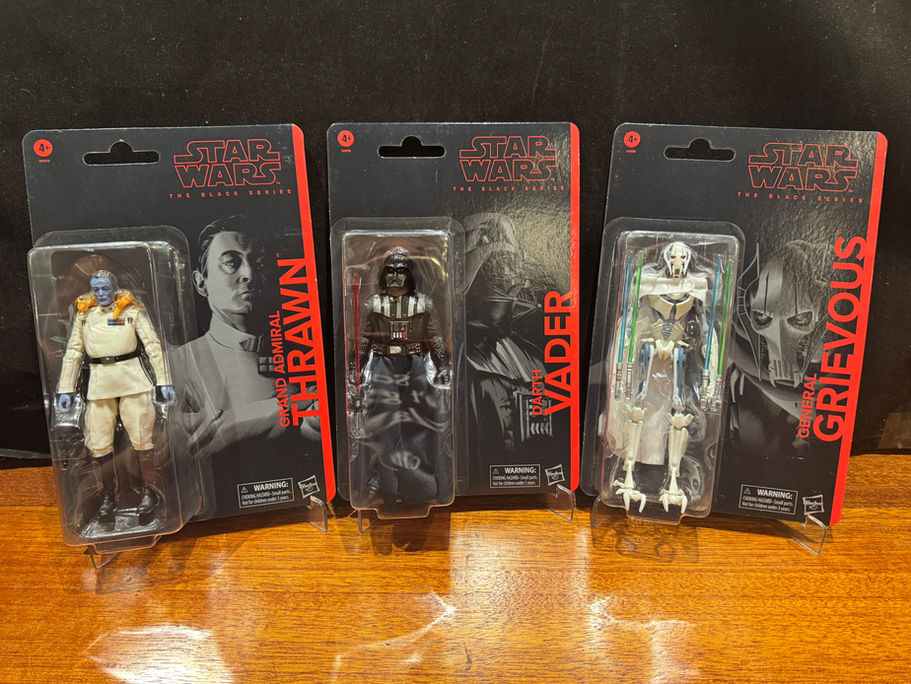 Three Star Wars Black Series action figures