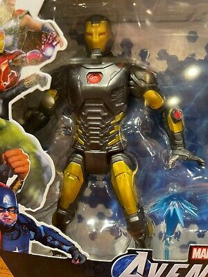 Iron Man action figure in gold and gray armor