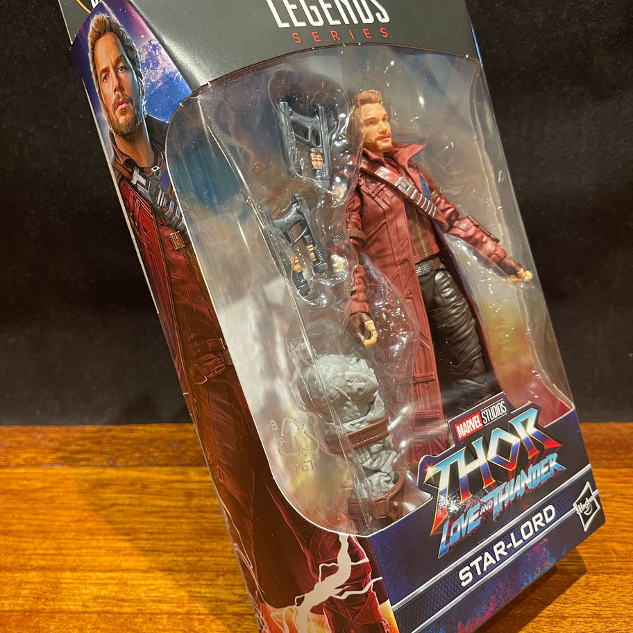 Star-Lord Marvel Legends action figure in Thor Love and Thunder packaging