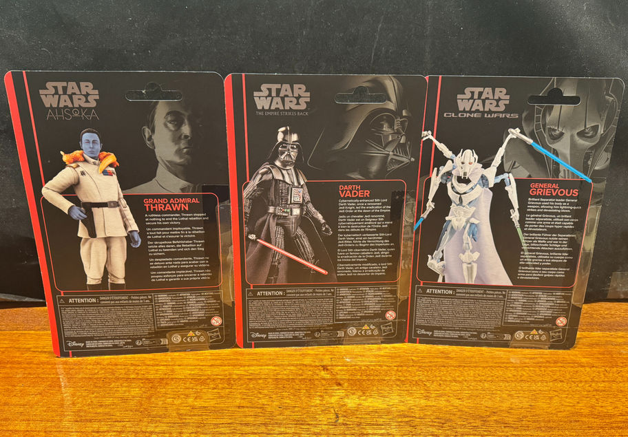 Three Star Wars Black Series action figures