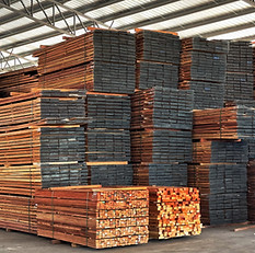 Stacks of high-quality sawn timber