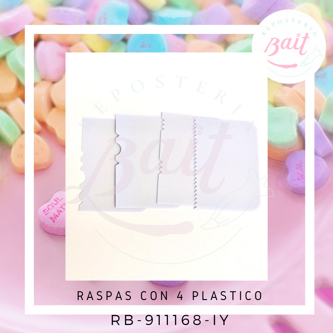 Raspas con 4 de plástico