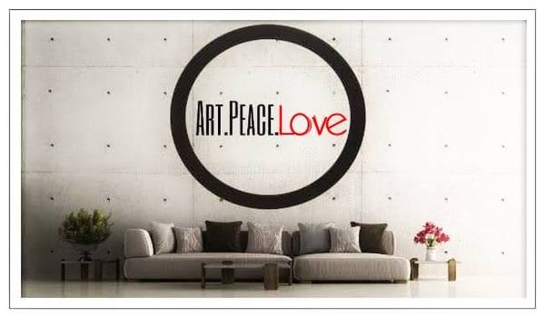 油彩画　8号　Love and peace Love and Peace Sky