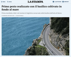 Primo pesto realizzato con il basilico coltivato in fondo al mare