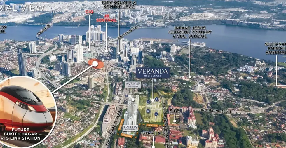 Veranda Residences Location Map – Near JB CIQ, RTS Link & Singapore Access