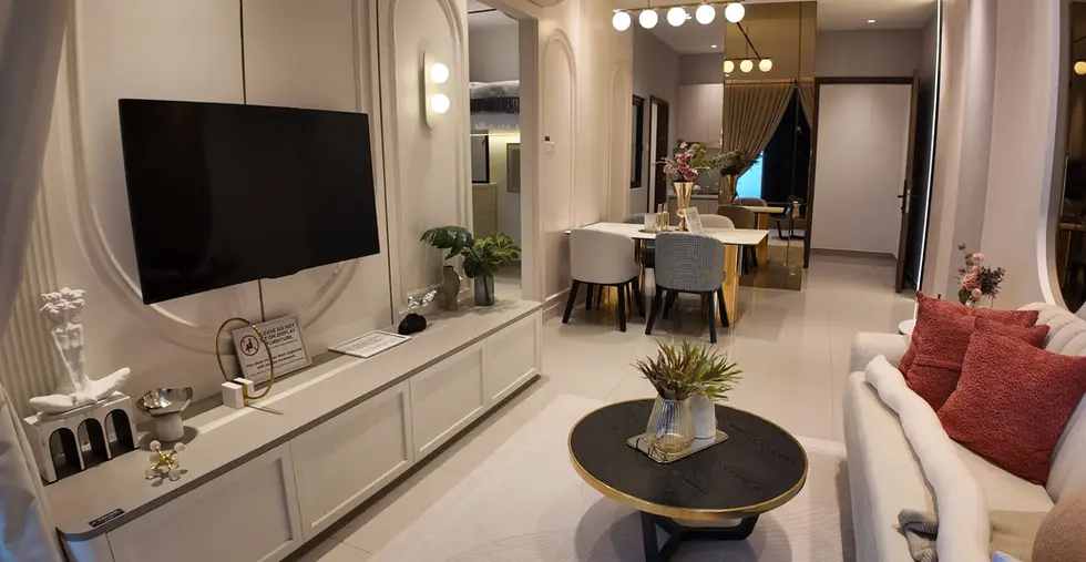 Veranda Residences Type A Living and Dining Area – JB Condo Showroom Interior