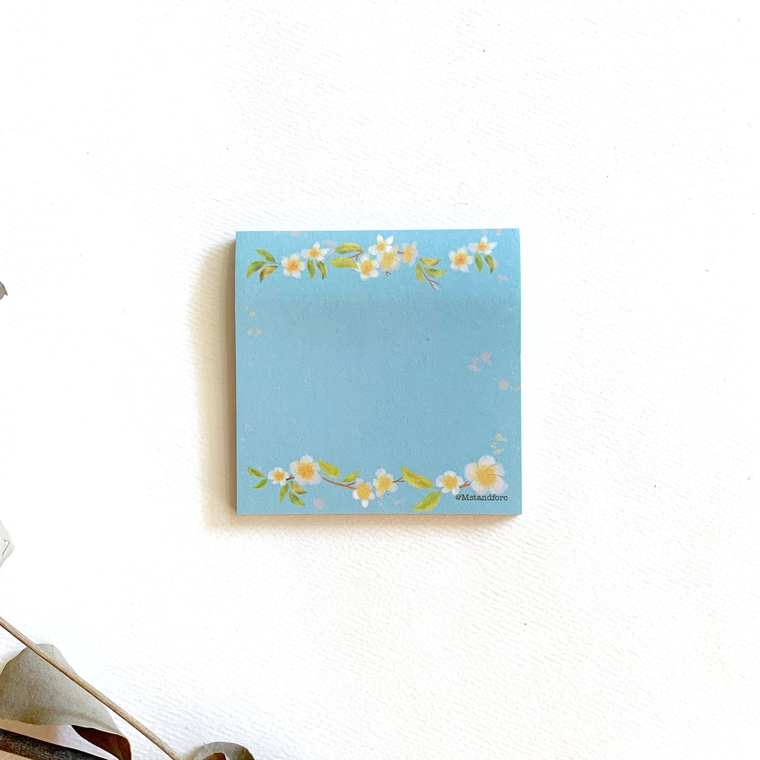 雞蛋花季 植物水彩便條貼 Plumeria Sticky Memo Pad