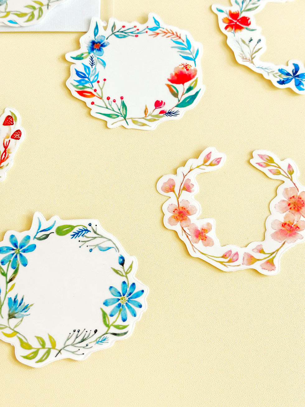 Thumbnail: 柔和水彩花圈防水大貼紙  Pastel Wreath Big PVC Stickers