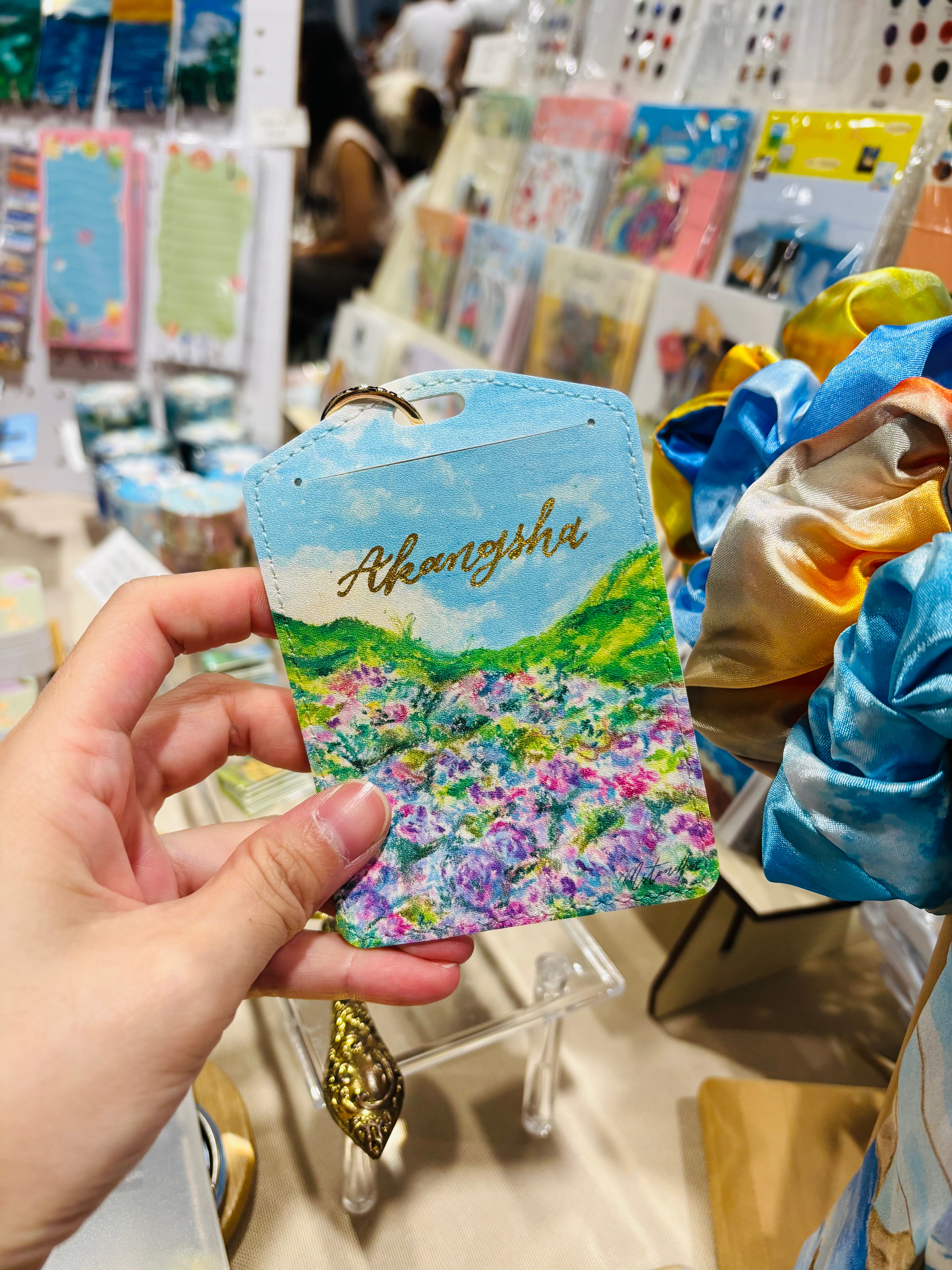 陽明山繡球花 台灣風景系列 皮製證件套 連燙金刻名 Yangmingshan Card Holder with gold foil service