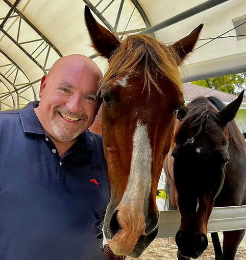 Scott McLearn with his equine learning partners.