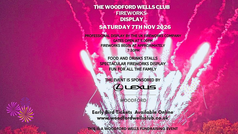 Woodford Wells Fireworks Display 7th November 2026