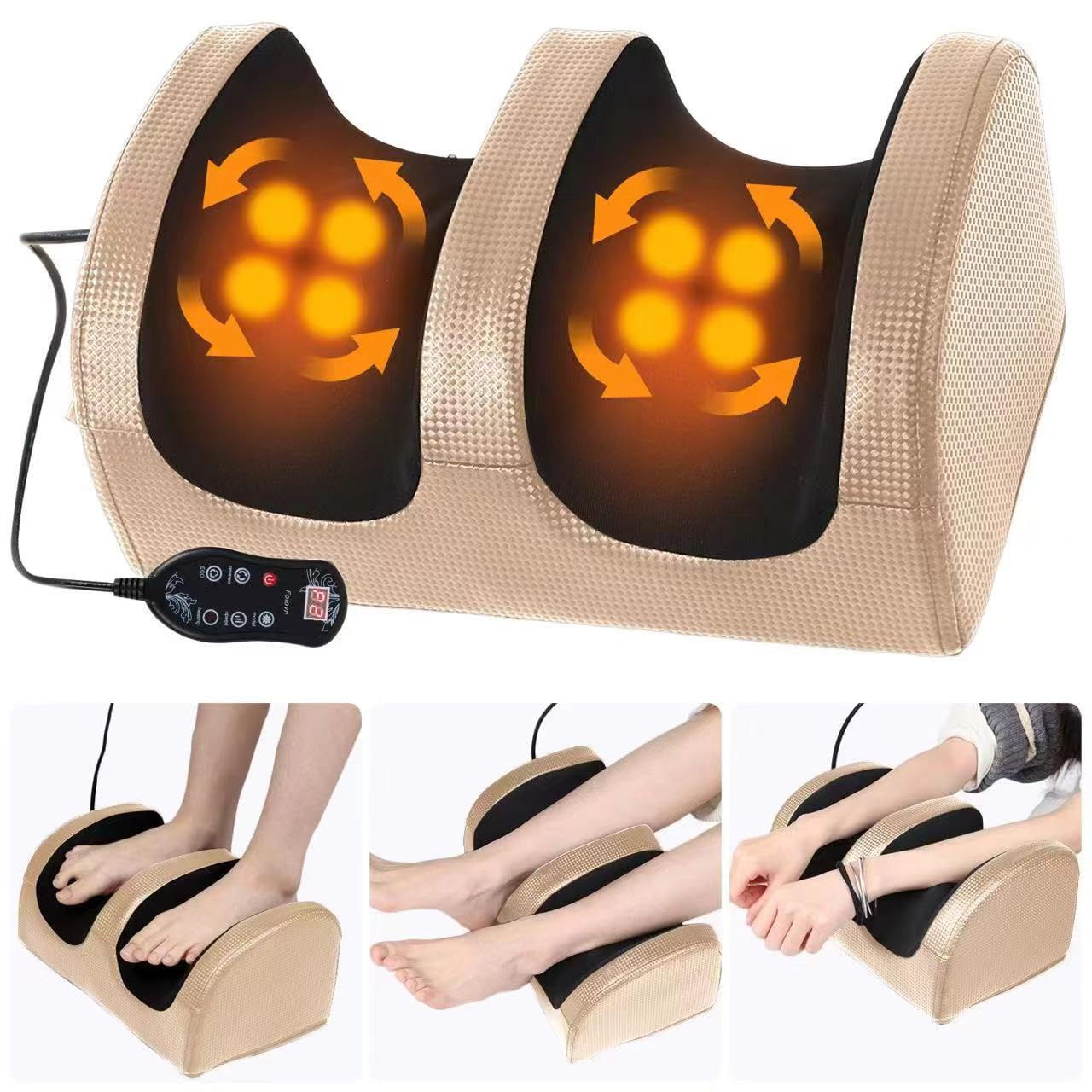 Foot and Calf Massager with Heat Shiatsu Electric Kneading Foot Massager Machine
