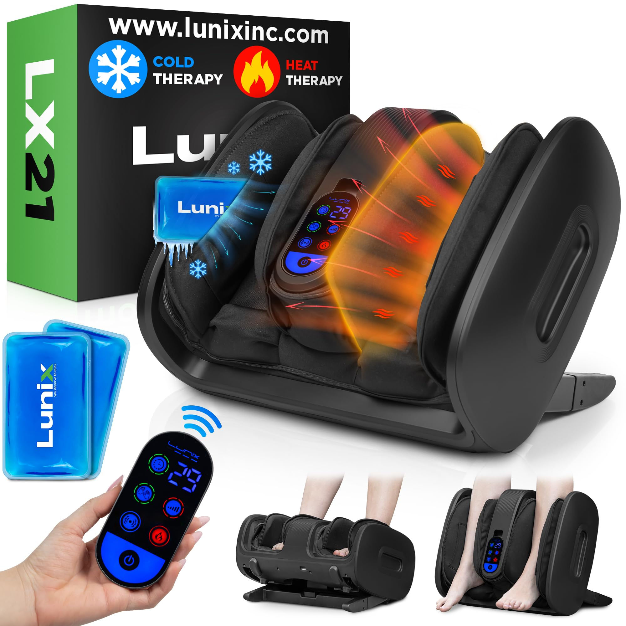Lunix LX21 Feet Massager with Remote for Pain Relief and Circulation Shiatsu Foo