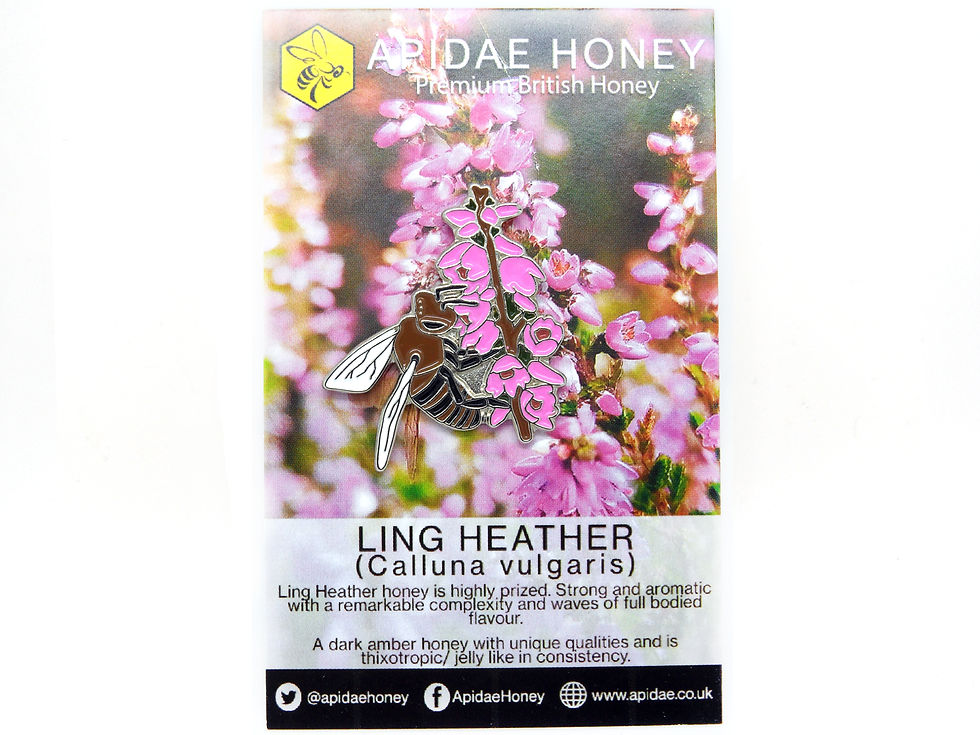 Thumbnail: Honeybee on Ling Heather Enamel Pin Badge