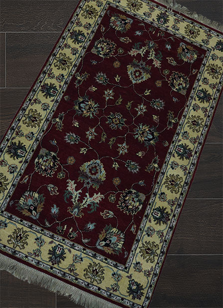 Thumbnail: 3' 1" X 5' 1" Handmade Indian Agra Rug-GL616