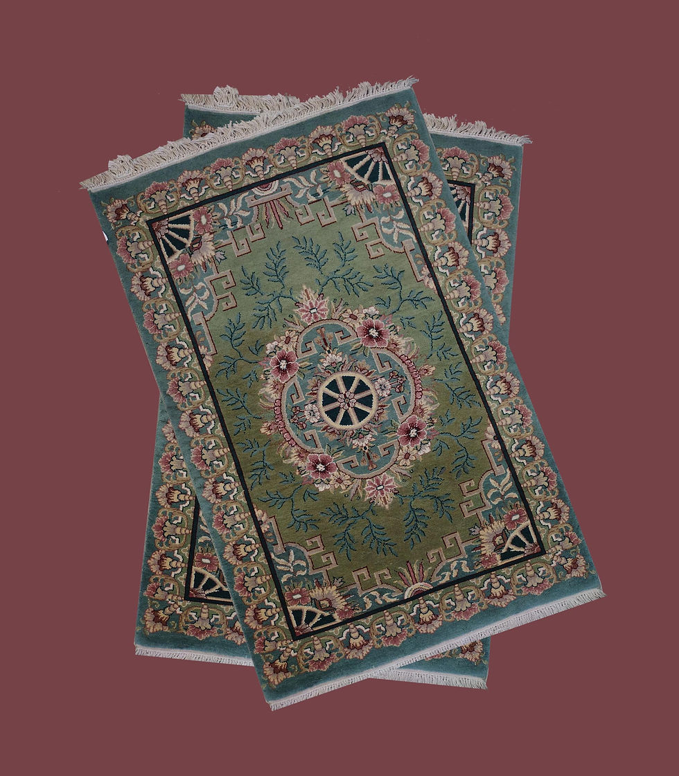 2'7X4'6" Pakistan William Morris Hand Woven Olive Green Floral Area Rug-GL1984