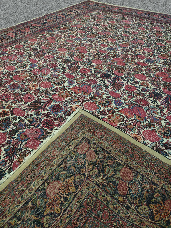 Woolen Handmade Persian Mashad Floral Area Rug