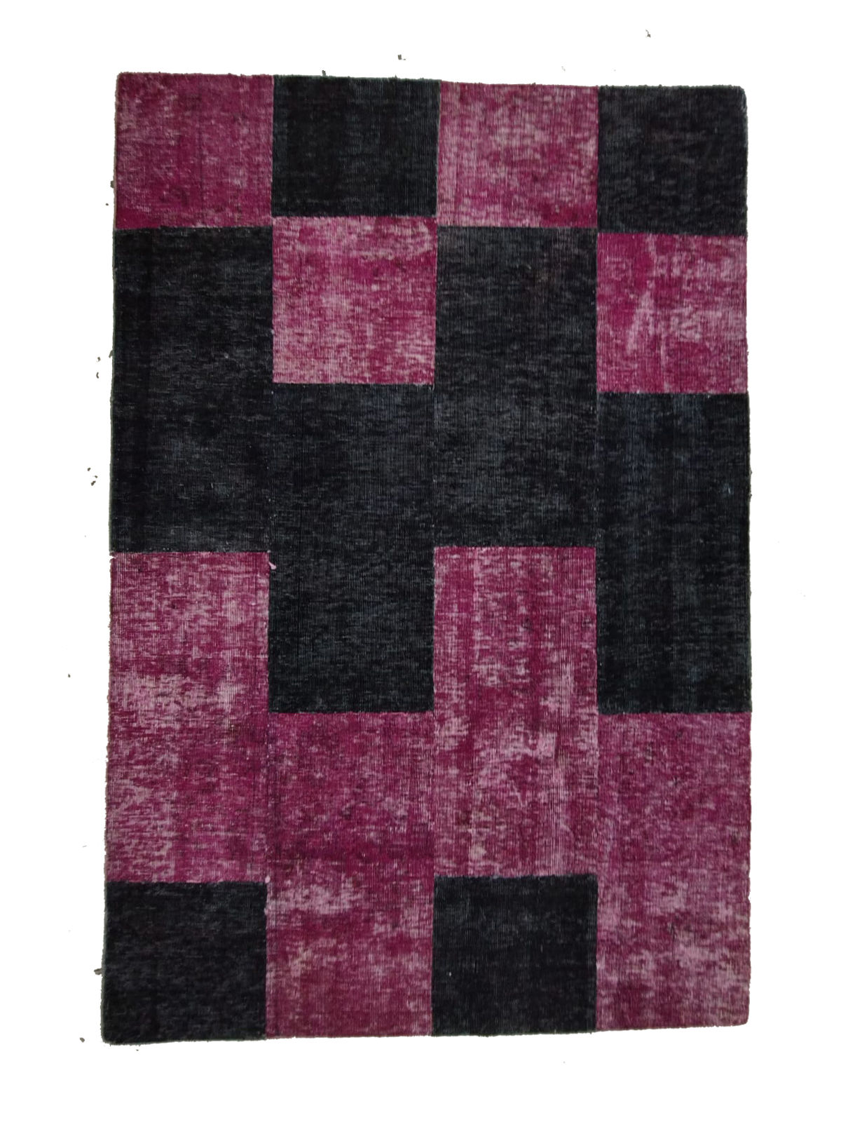 4'X6' Persian Hand Woven Modern Pink And Black Area Rug=GL284