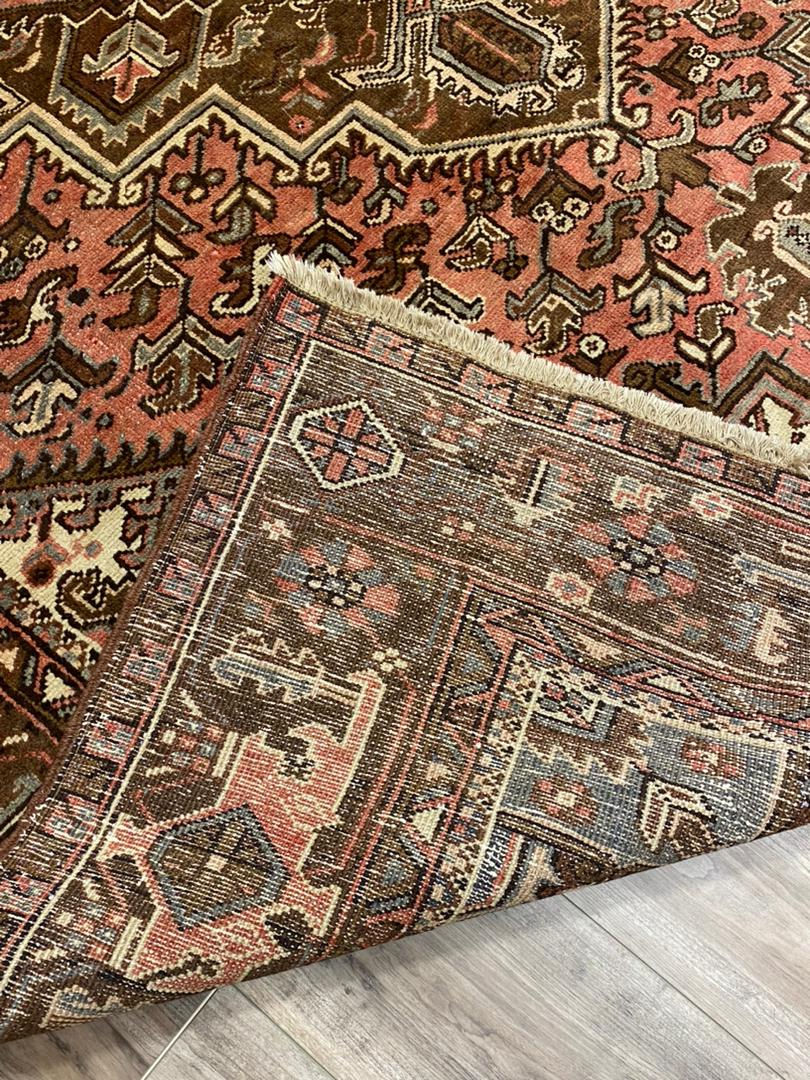 8'X10' Heriz Persian Handmade Irish Coffee/Pinkish Brown Area Rug-GL1572