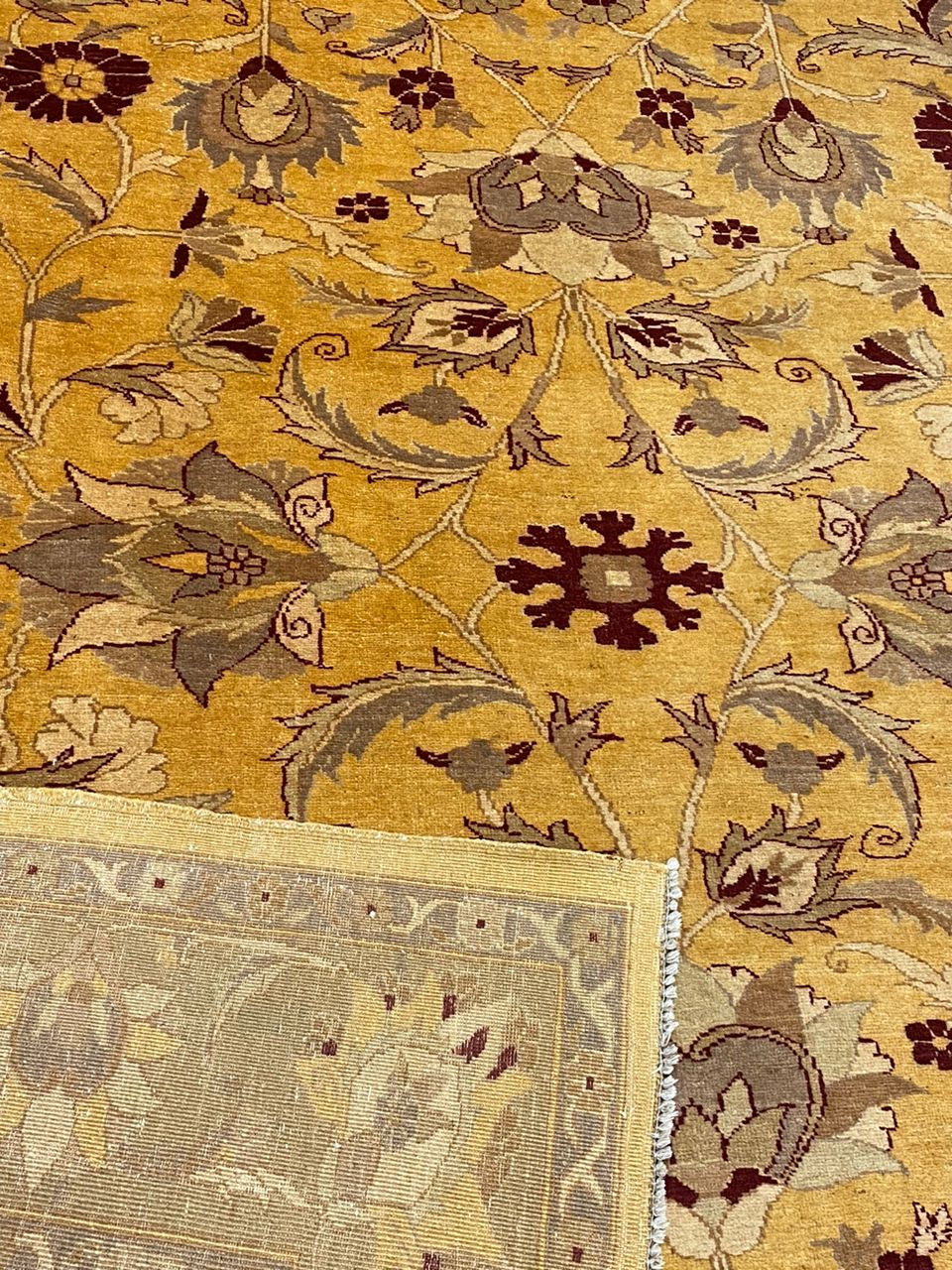 8X10 Pakistan Oushak Hand-Knotted Dark Gold/Brown Fine Oriental Rug-GL1643