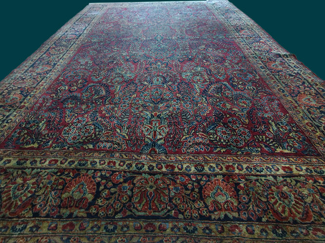 8'3" X 11'9" Persian Sarouk Handmade Woolen Rug
