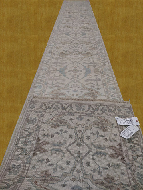 2.5'X20' Indo-Oushak Handmade woolen Long Hallway Runner Rug-558_23