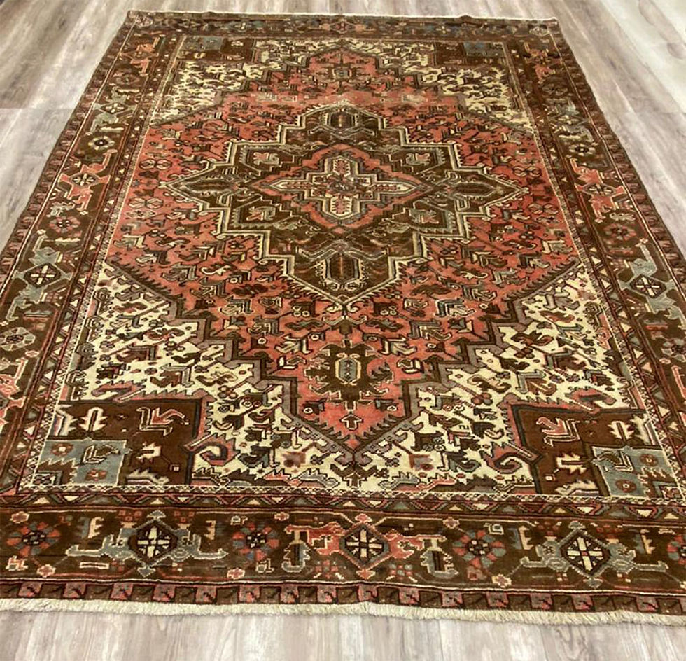8'X10' Heriz Persian Handmade Irish Coffee/Pinkish Brown Area Rug-GL1572