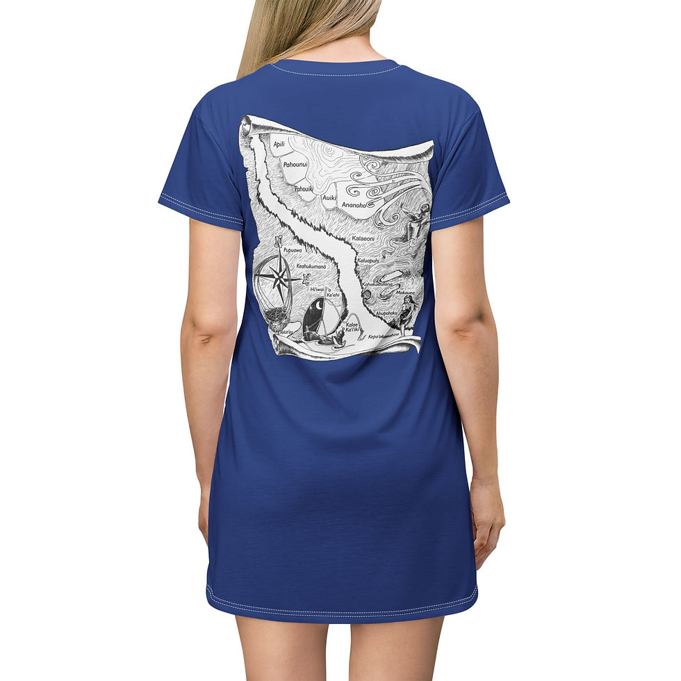 Thumbnail: Mauliola Ke'ehi T-Shirt Dress - Casual Comfort for Ocean Lovers