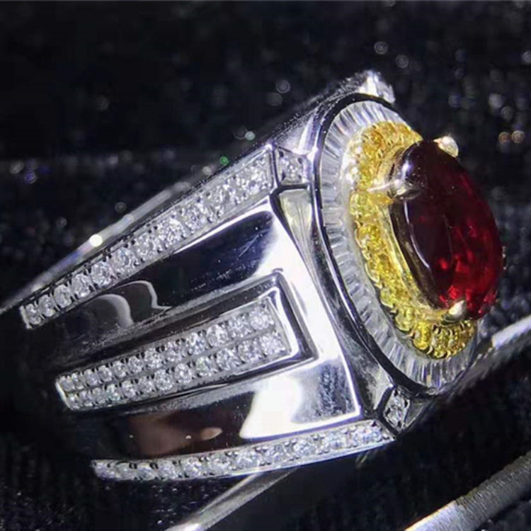 Thumbnail: SGARIT Grand Luxury Jewelry Men High Quality Gemstone AU750 18k Gold PigeonBlood