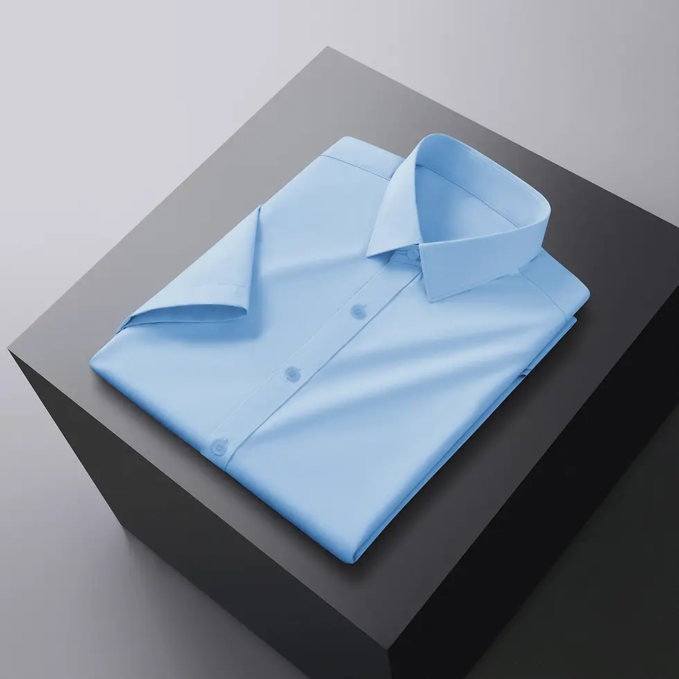 Thumbnail: New Men's Business Casual Solid Color Short Sleeved Shirt for Summer Fashion No 