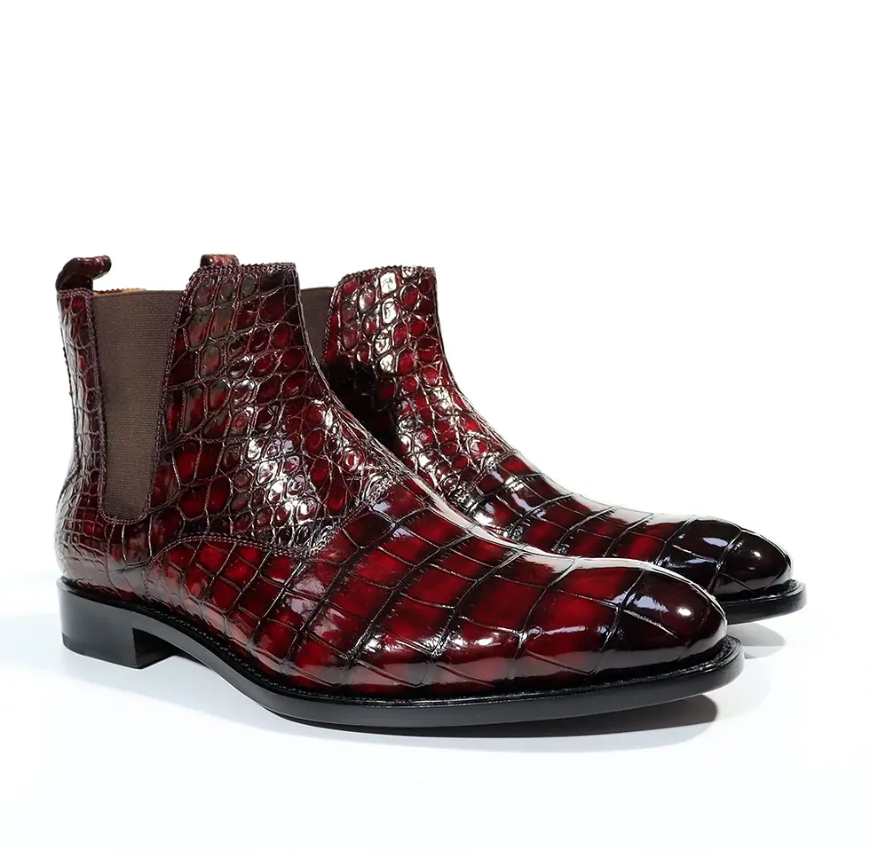 Thumbnail: Goodyear Elegant Dresses Alligator Men Shoes Genuine Crocodile Leather