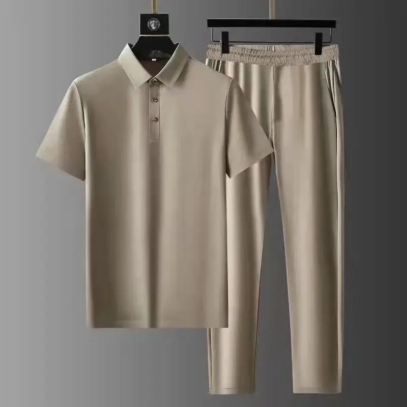 Thumbnail: 2025 Summer New Fashion Solid Color Comfortable Breathable Sports Suit Men's Bus