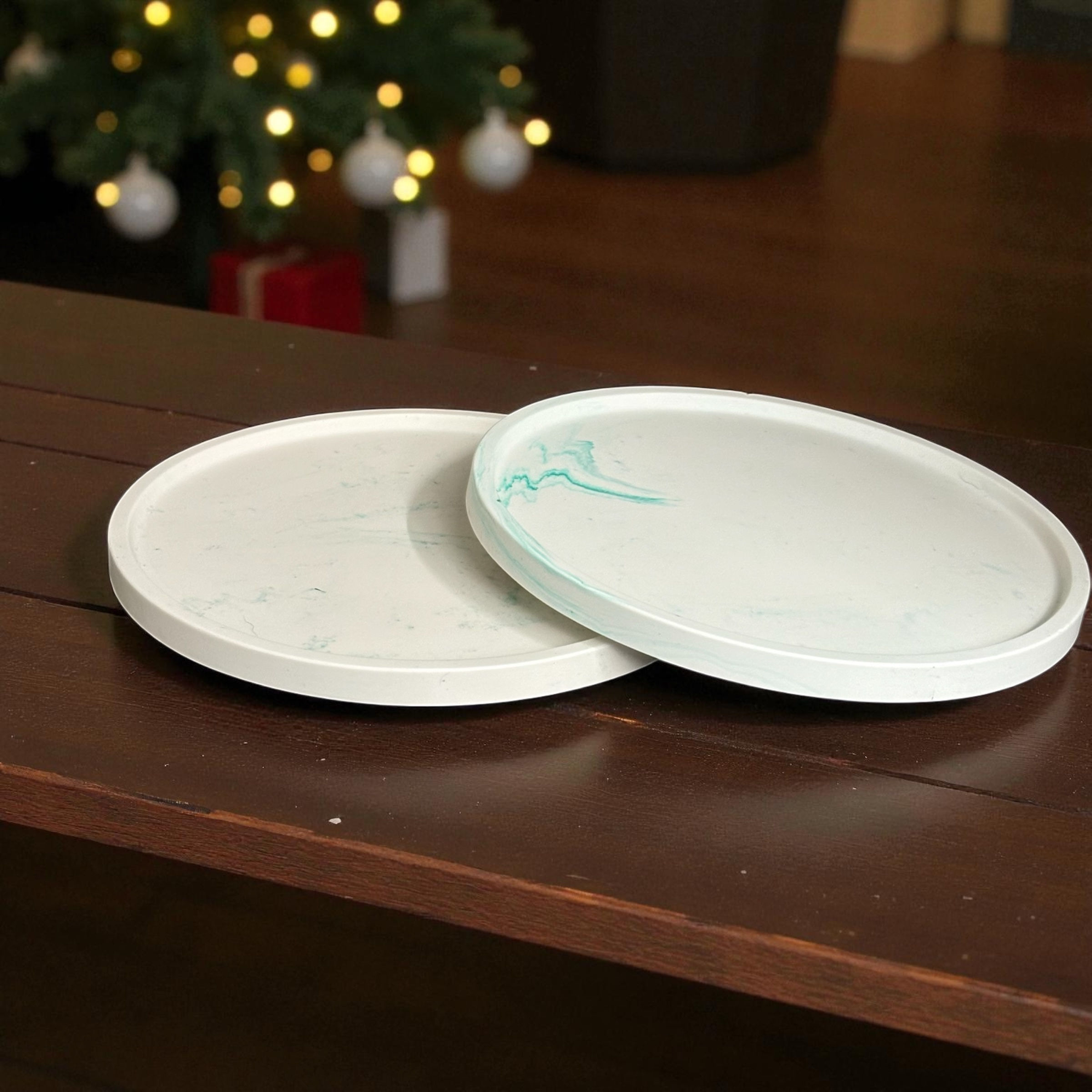 groen gemarmerd rond schaaltje