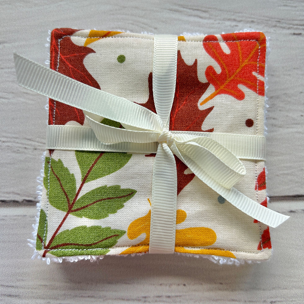 Thumbnail: Reusable Cotton Towelling Make-up Remover Wipes - Autumn Leaves