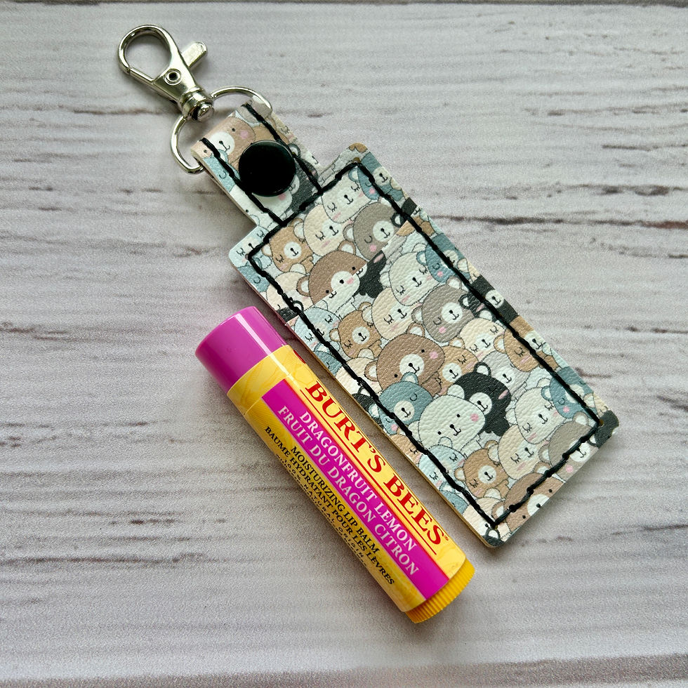 Thumbnail: Lip Balm Holder Keyring - Teddy Bears