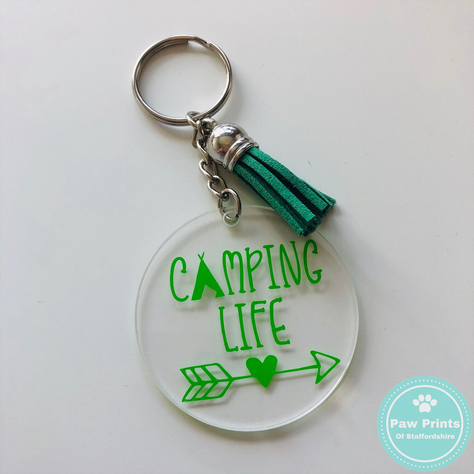 Green "Camping Life" Keyring