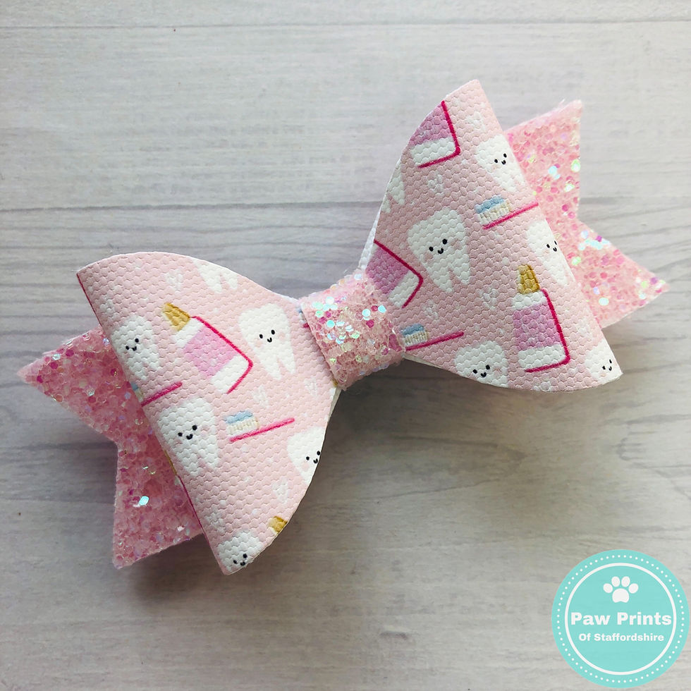 Thumbnail: Set of 3 Pink Tooth Fairy Hair Bows