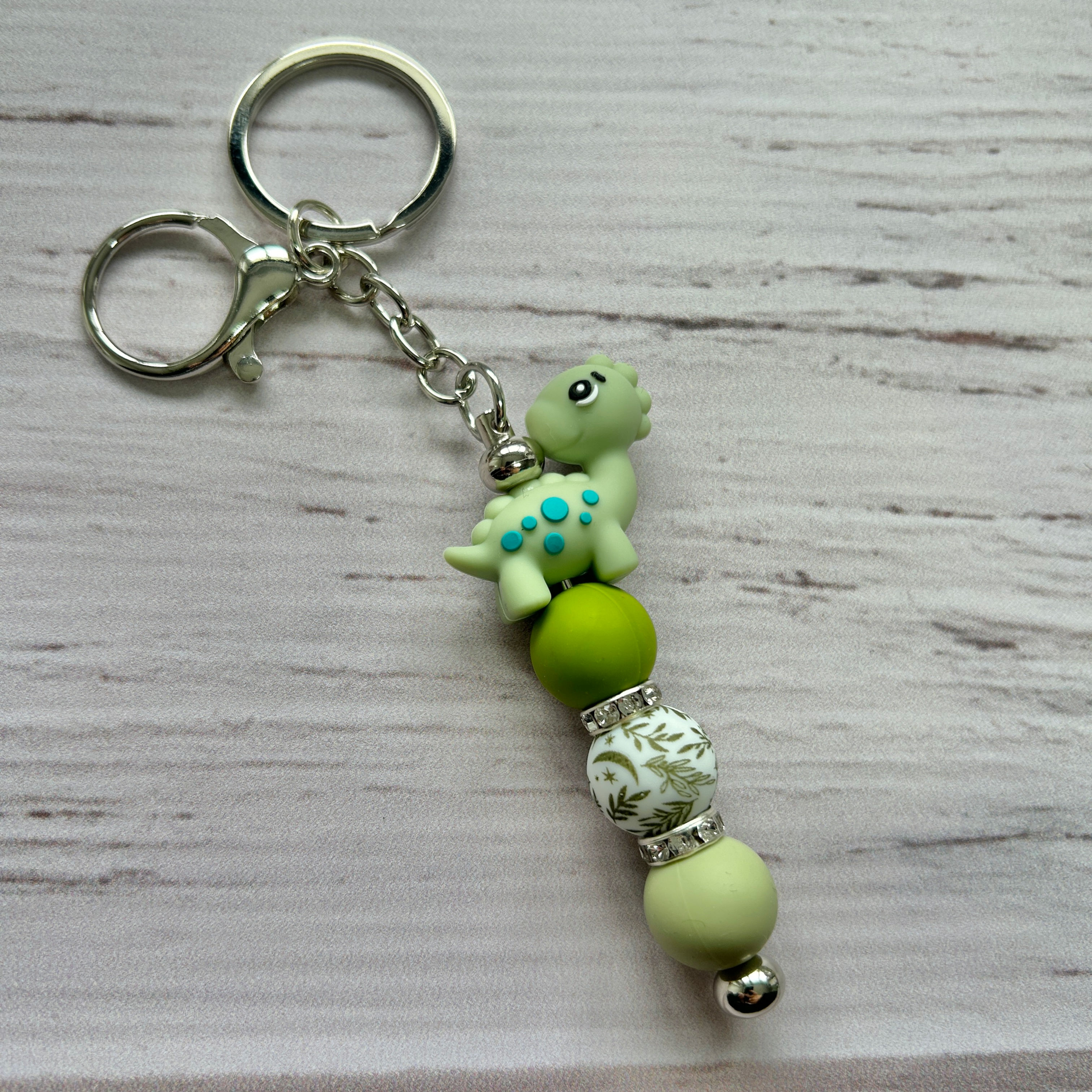 Green Dinosaur Keyring
