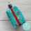 Thumbnail: Mini Fabric Zipper Pouch Keyring - Green & Red DogsTreats