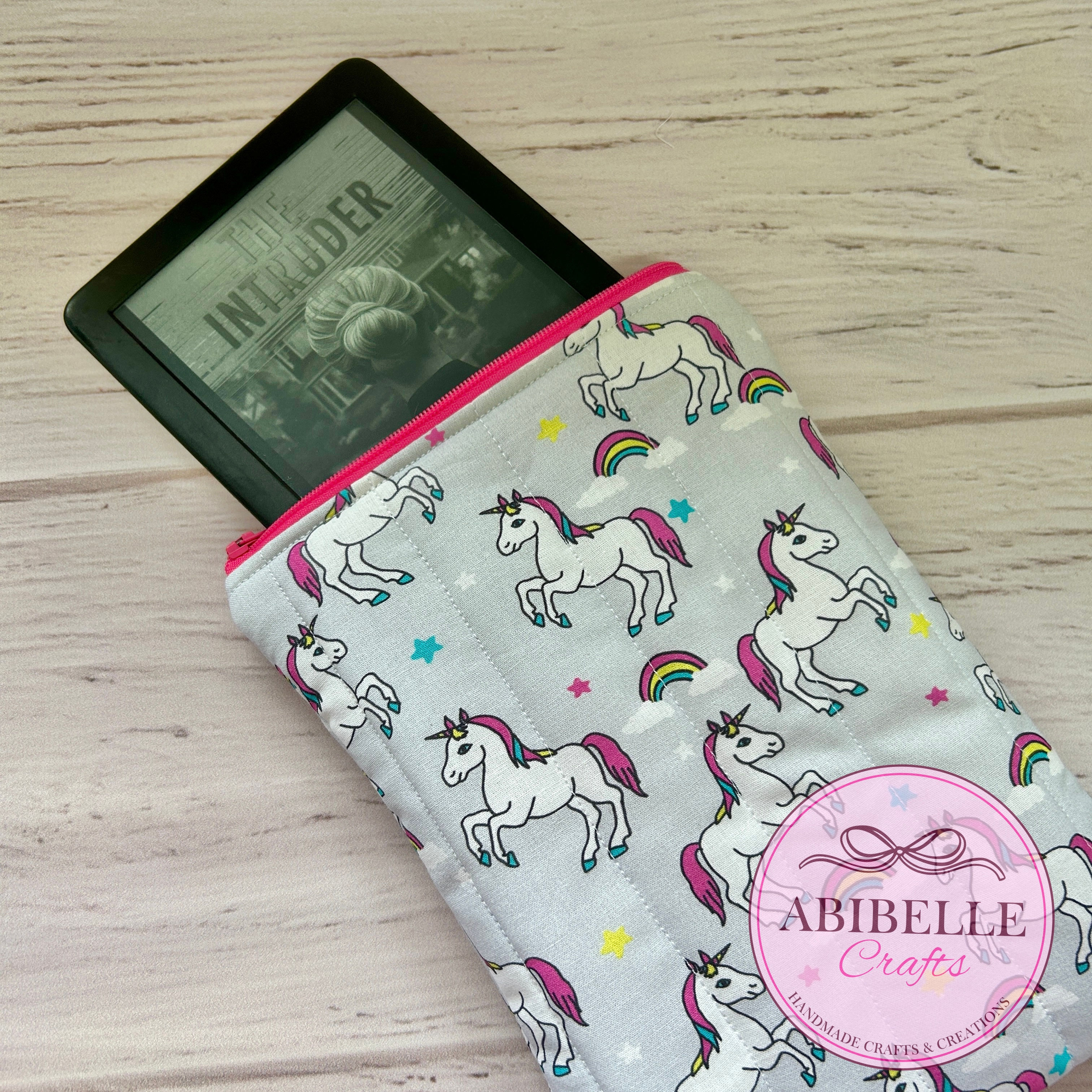 Pink Unicorns - Quilted Kindle Case