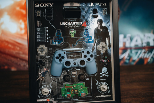 Disassembled Sony Controller PS4 Uncharted Frame Art