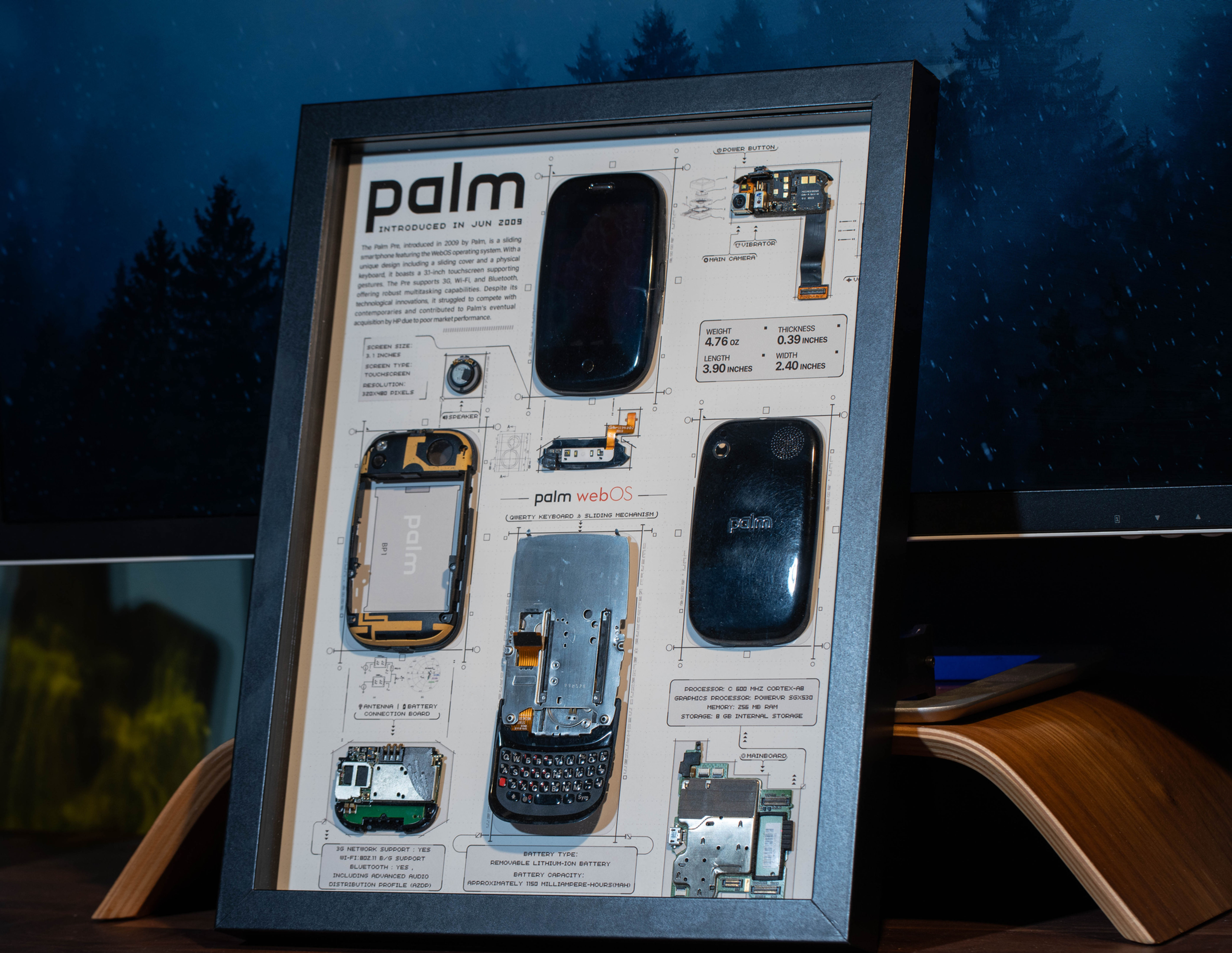 Disassembled Palm Pre Frame Art, Disassemble Art, Framed Palm Pre Phone Teardown