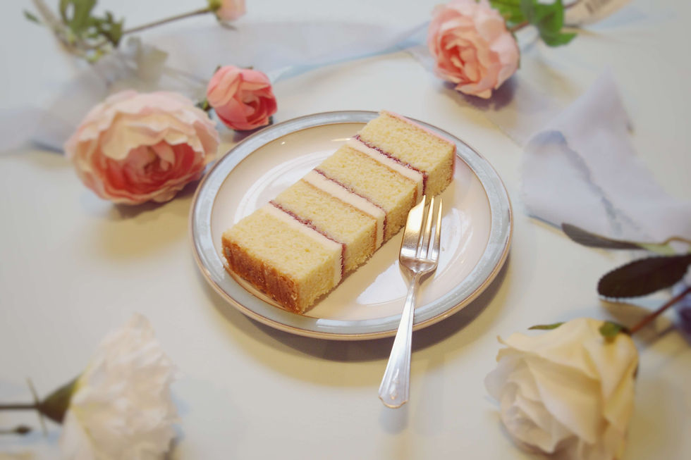 Wedding cake dessert slice