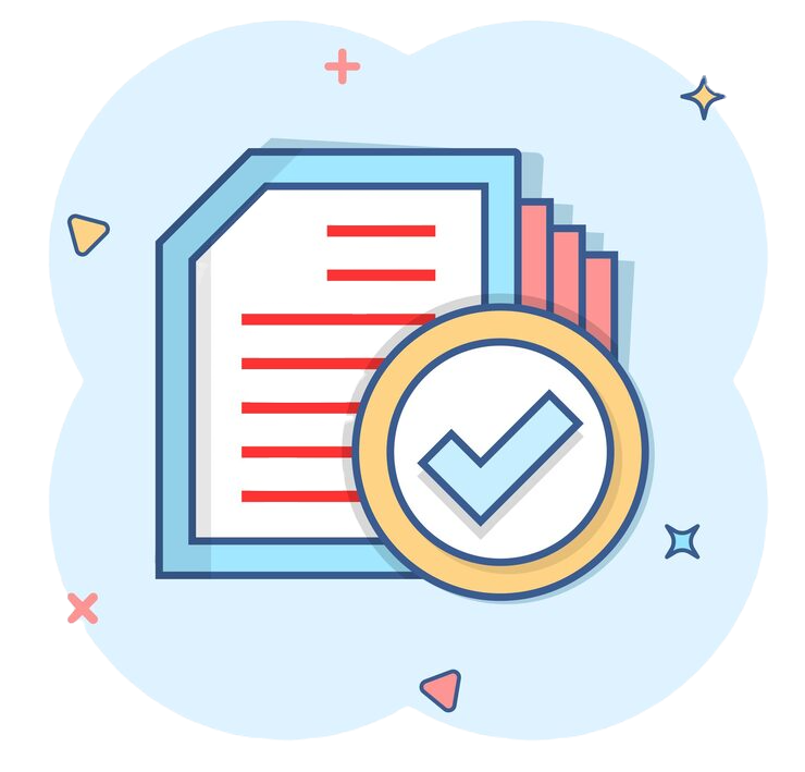 compliance-document-icon-comic-style-approved-process-vector-cartoon-illustration-white-is