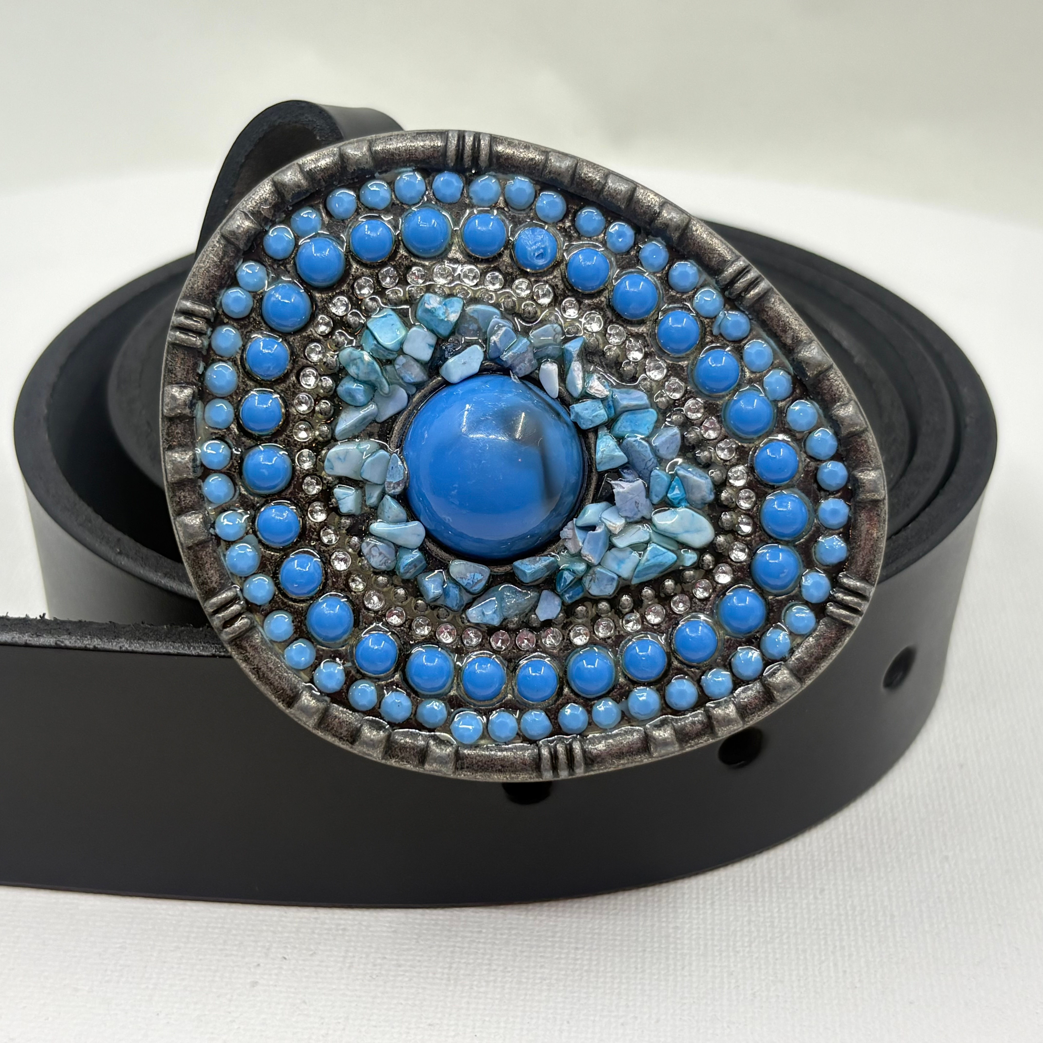 Blue Howlite Belt Buckle 