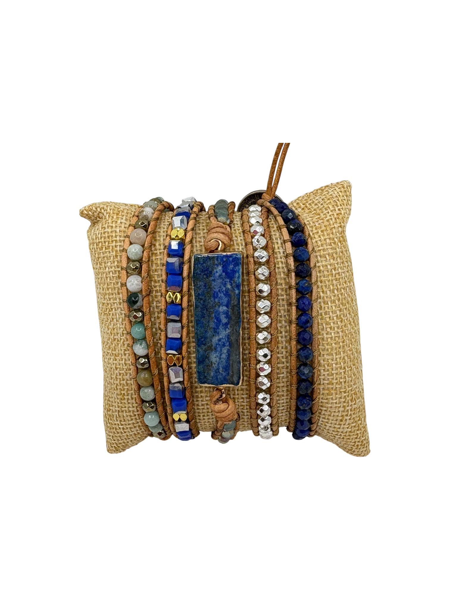 Lapis Bar Wrap Bracelet 