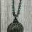 Thumbnail: Turquoise Crochet Necklace with Silver Bead Pendant
